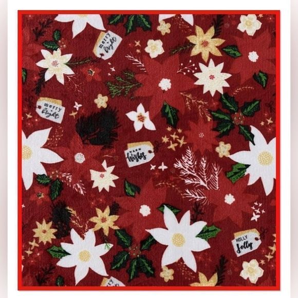 Holiday Time Red Floral Super Soft Plush Throw - Picture 4 of 10